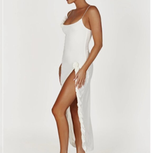 Meshki Nevaeh Rose Midi Dress White XXS - Picture 5 of 7